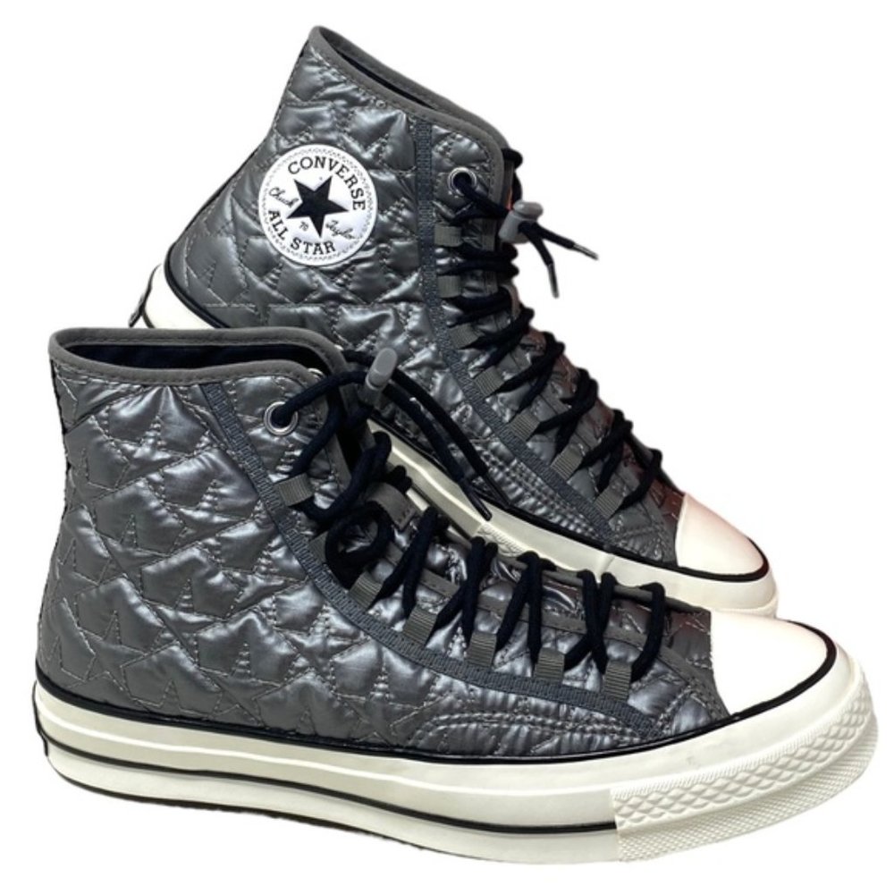 Converse Chuck 70 Quilted High Sneakers Women Size Synthetic Gray Shoes A08719C